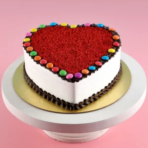 Hearty red velvet gems cake
