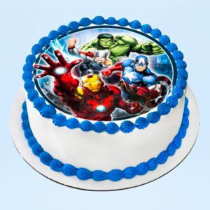 Avengers vanilla cake