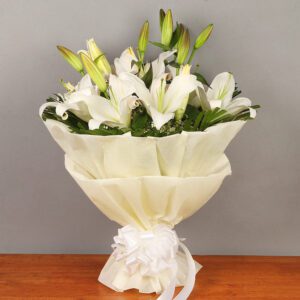 Elegant 6 white lilly