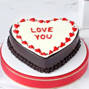 Heart Shape Choco Vanilla Cake